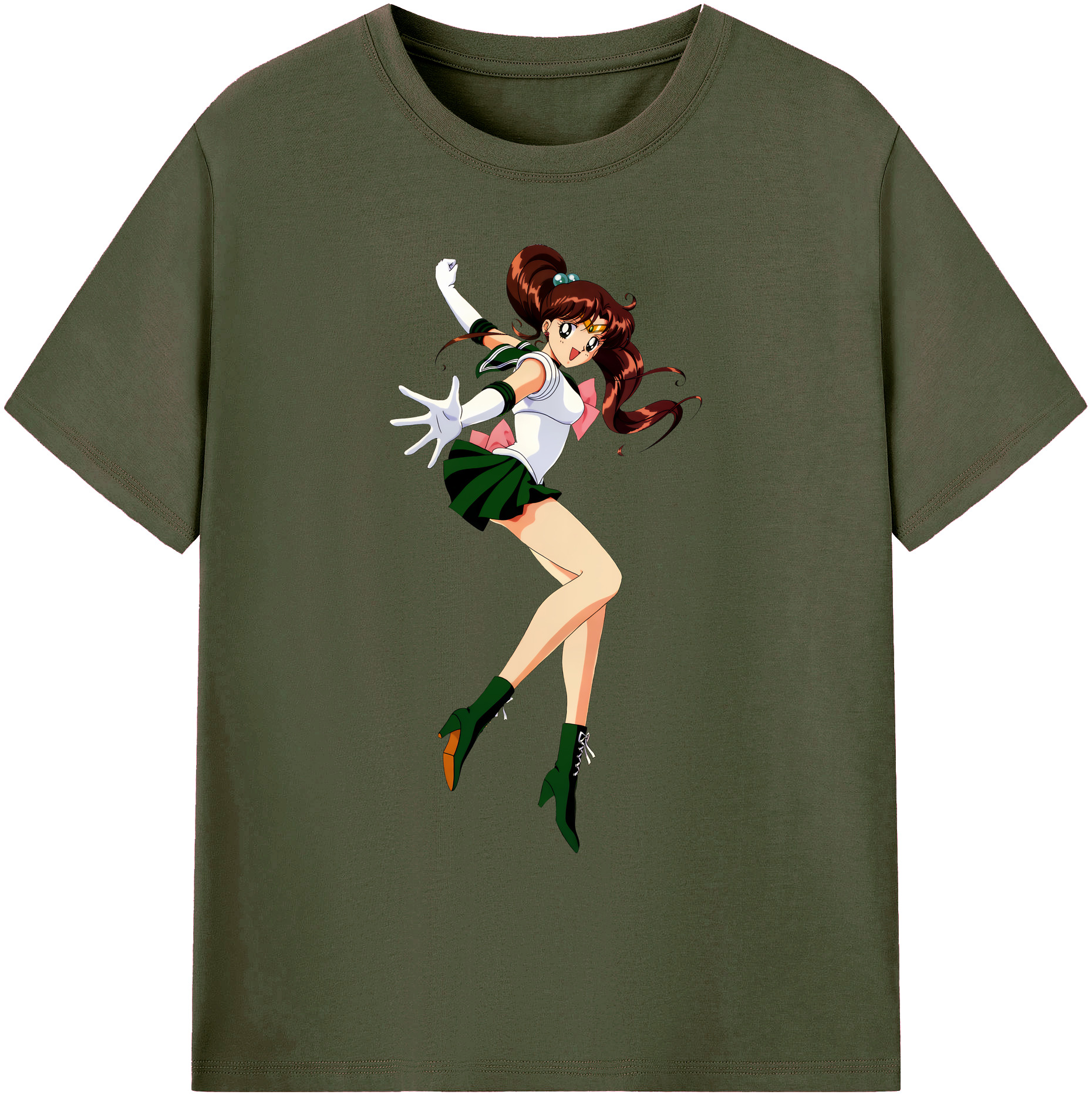 （画像用） 美少女戦士セーラームーン 木野 まこと きの まこと Sailor Moon Kino Makoto （セーラージュピター；Sailor Jupiter） 綿100％ メンズ半袖Tシャツ｜肌触りやわらか＆通気性